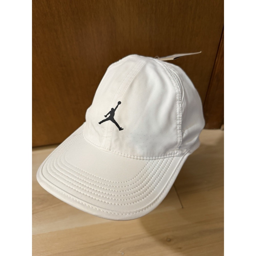 Jordan Jumpman Dri-FIT Club Cap Unisex 6 Panel Adjustable M/L White Running Hat